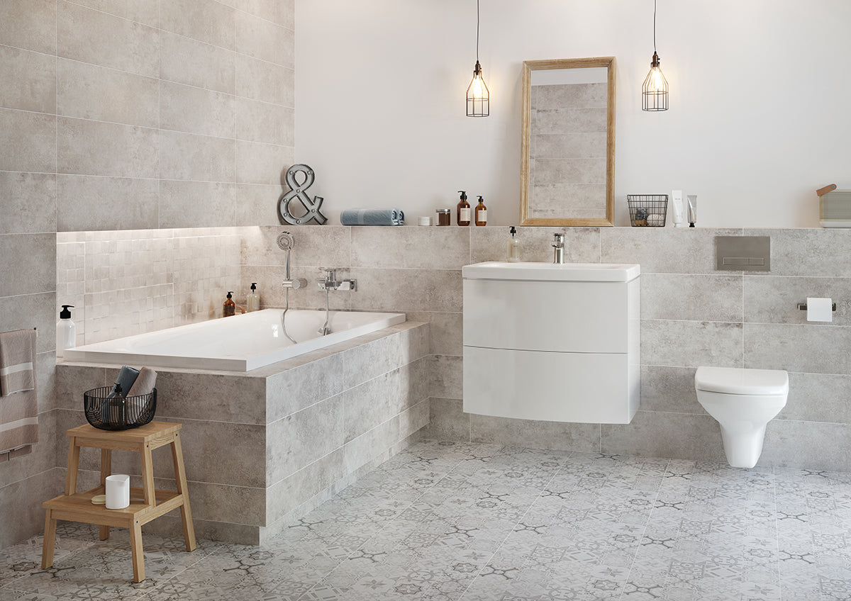 Dlažba Concrete Style Grey Patchwork 42x42