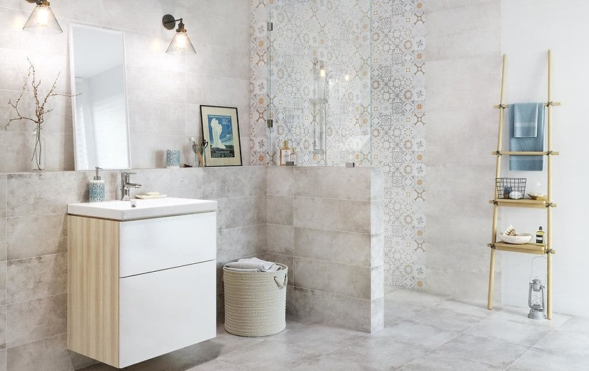 Dlažba Concrete Style Grey Patchwork 42x42
