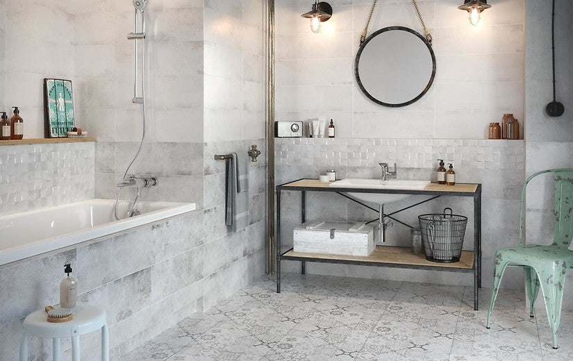 Dlažba Concrete Style Grey Patchwork 42x42