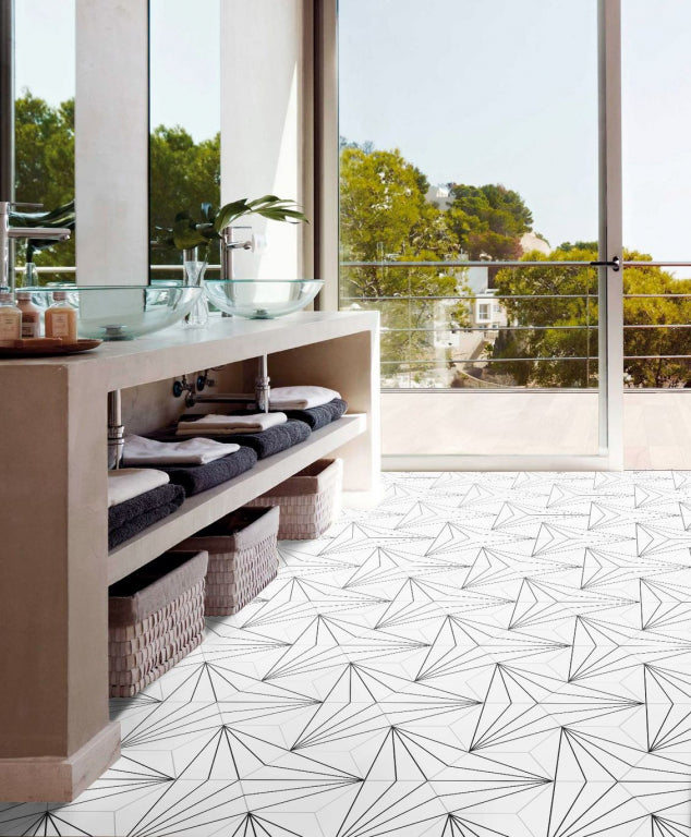 Hexagon Aster Blanco 22x25