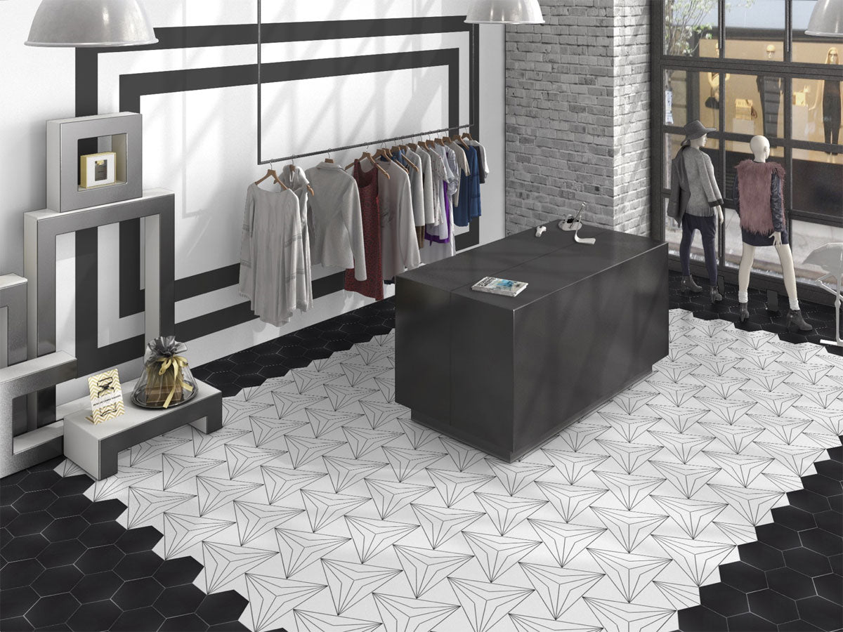 Hexagon Aster Blanco 22x25