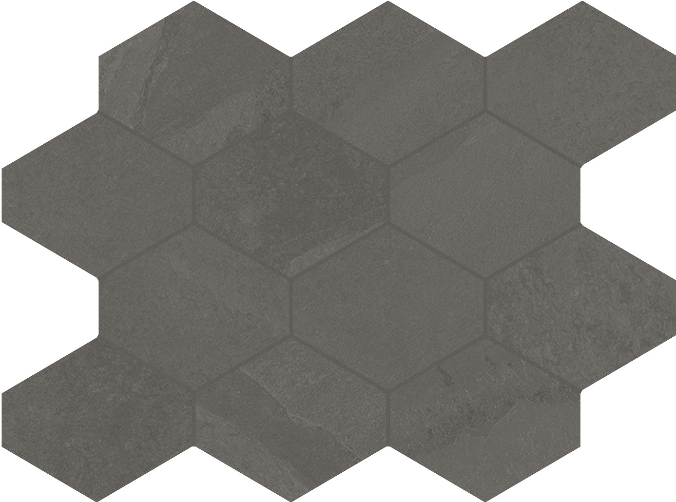 Dlažba Brazilian Slate elephant grey hexagon 25x34