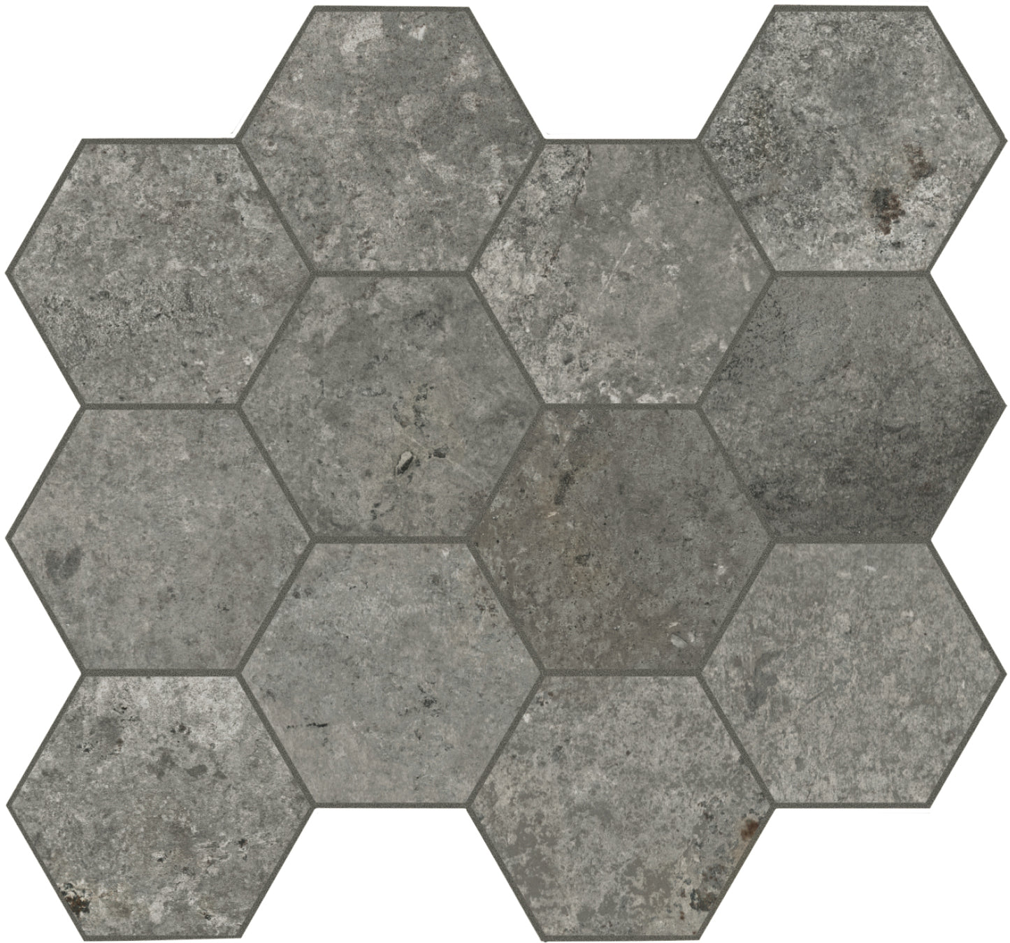 Dlažba Debris soot hexagon 30x34