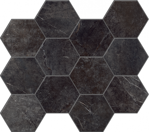 Dlažba Evostone graphite hex 30x34