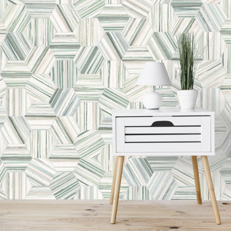 Dlažba Flow green Hex 25