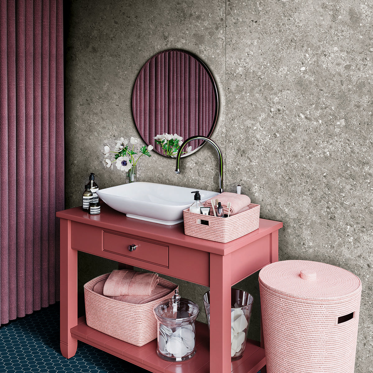 Dlažba Hexa Rosy Blush mix 31,6x31,6