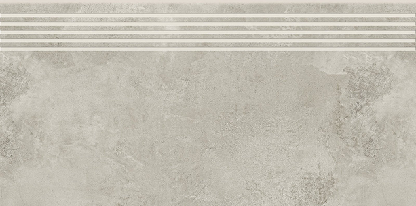 Dlažba Quenos Light Grey schodovka 30x60