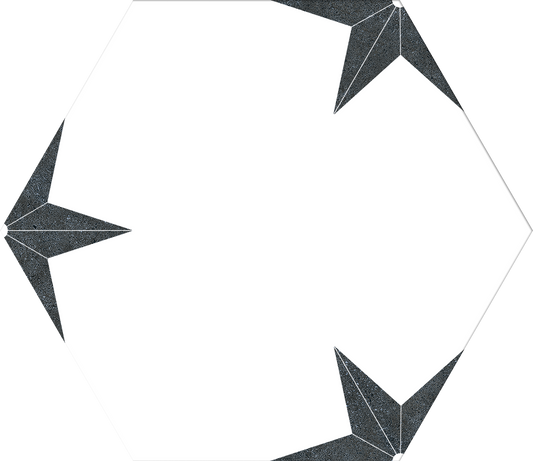 Dlažba Stella Nero Hex 25