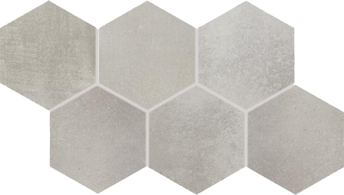 Dlažba Via grey hexagon Rekt. 21x37