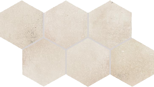 Dlažba Via light beige hexagon Rekt. 21x37
