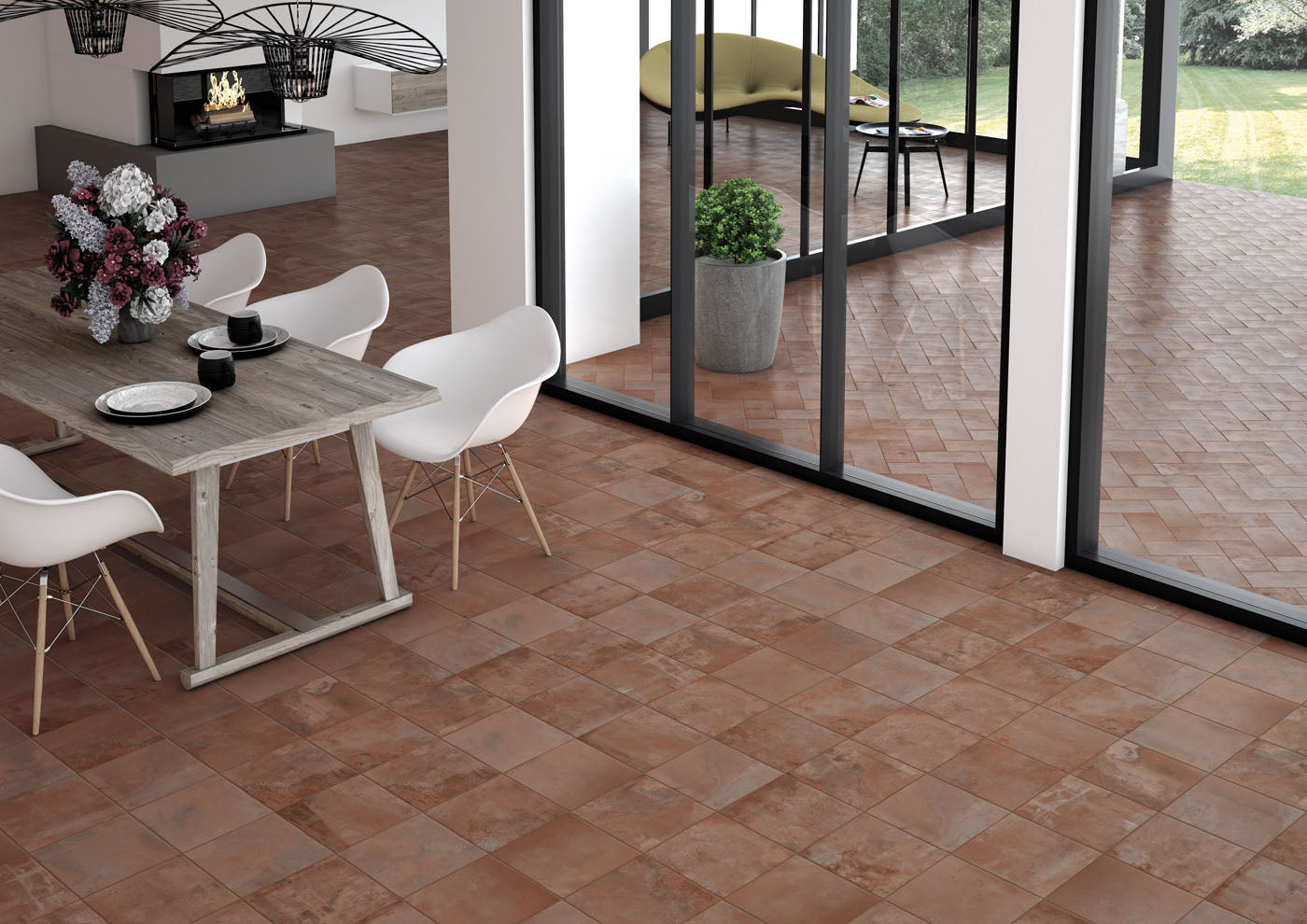 Dlažba Cotto Arancia 25x25