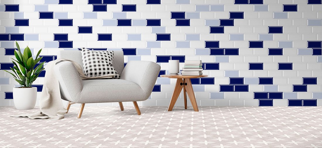 Dlažba Hidraulico Star Blue 45x45