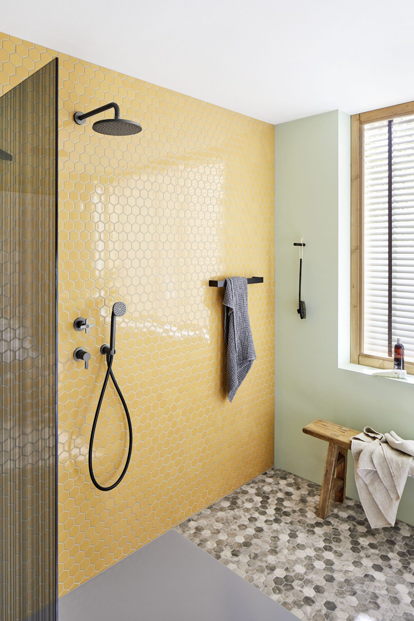 Mozaika Hexagon H HXLA 52 růžová 5,1x5,9 protiskluz mat