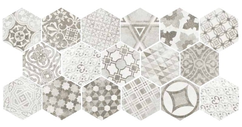 Hexagon Cement Garden Grey 17,5x20