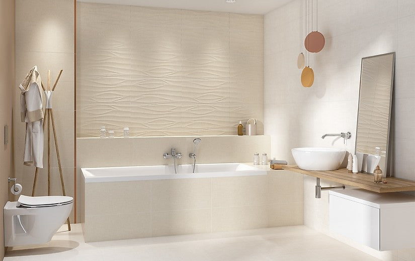 Dlažba Shiny Textile Beige Satin 42x42