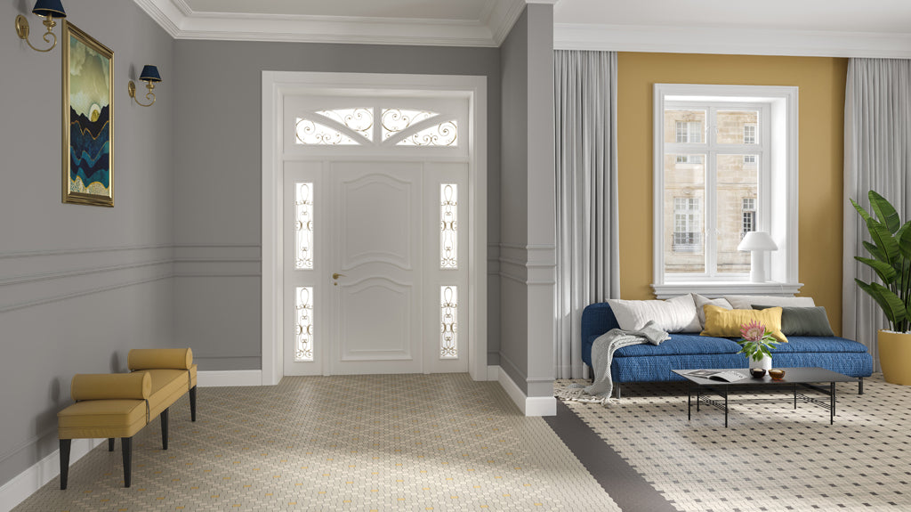 Dlažba Modernizm Bianco Mozaika mix D 30,86x30,86