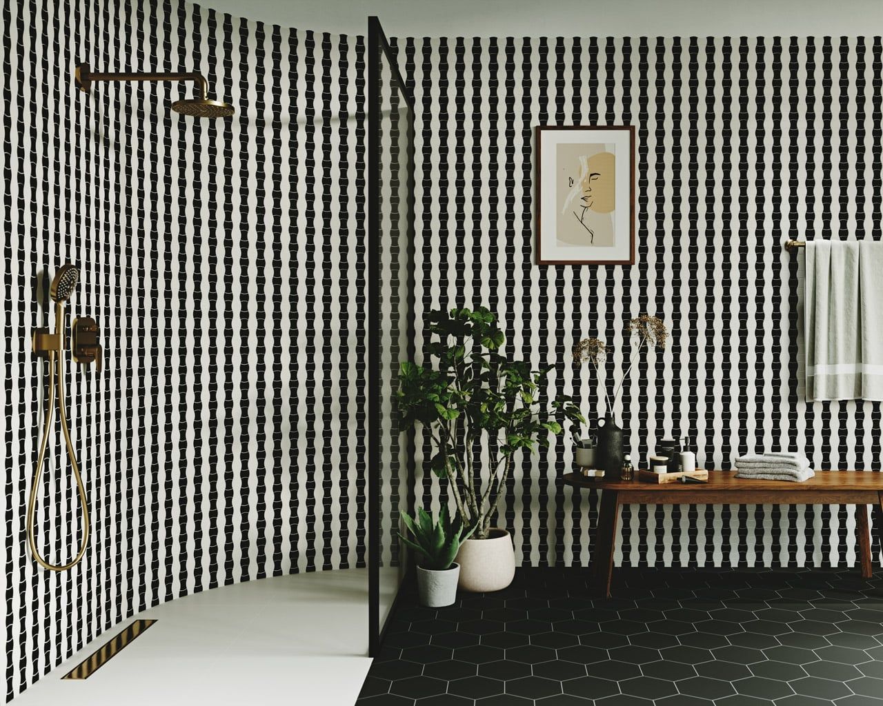 Dlažba Modernizm Nero Mozaika 29,8x29,8