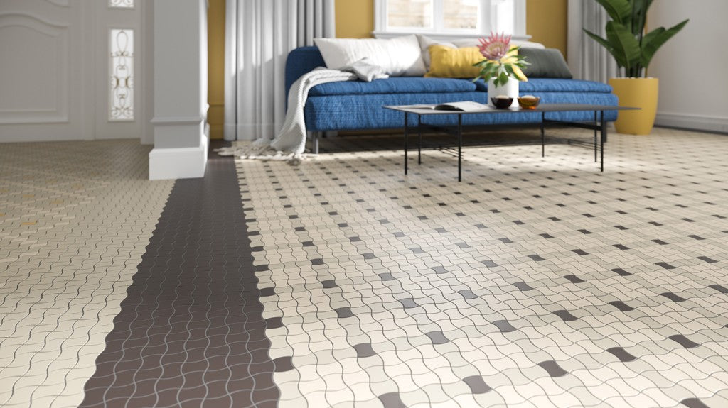 Dlažba Modernizm Nero Mozaika mix A 30,86x30,86