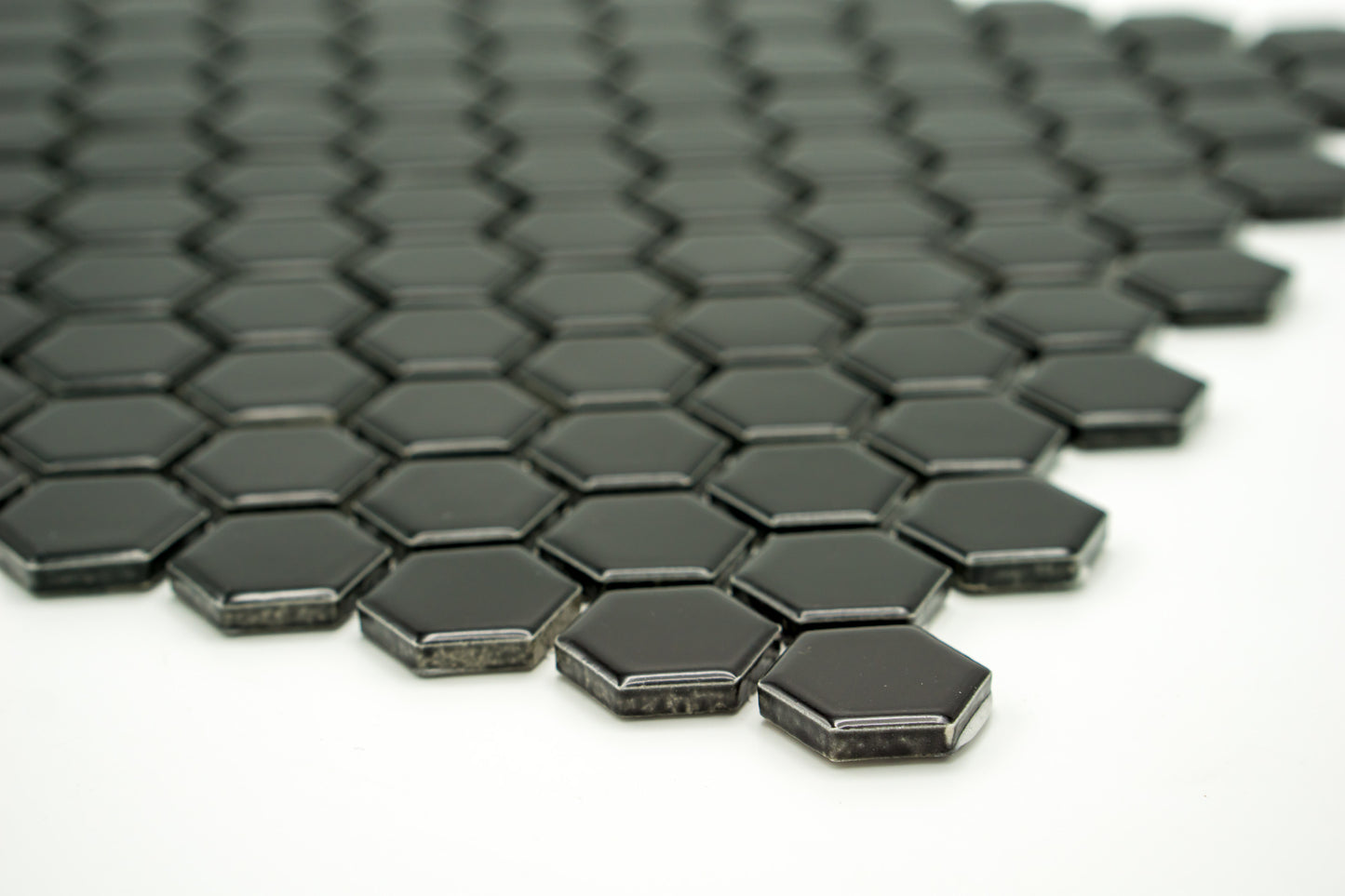 Mozaika Hexagon H HX 89 černá 2,3x2,6 lesk