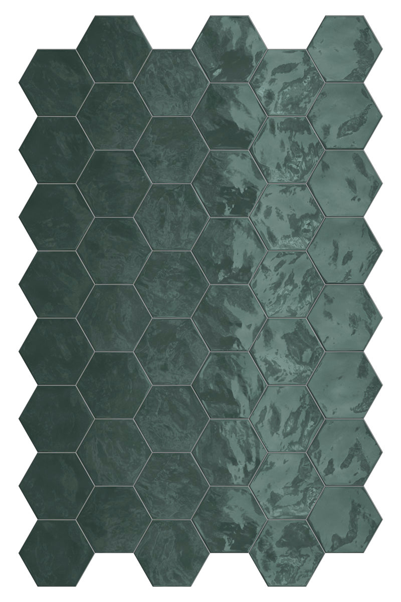 Obklad Hexa Wall Green Echo 17,3x15