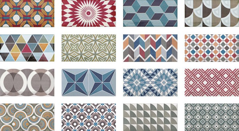 Obklad Metro Patchwork colour 7,5x15. Náhodný výběr dekorů.