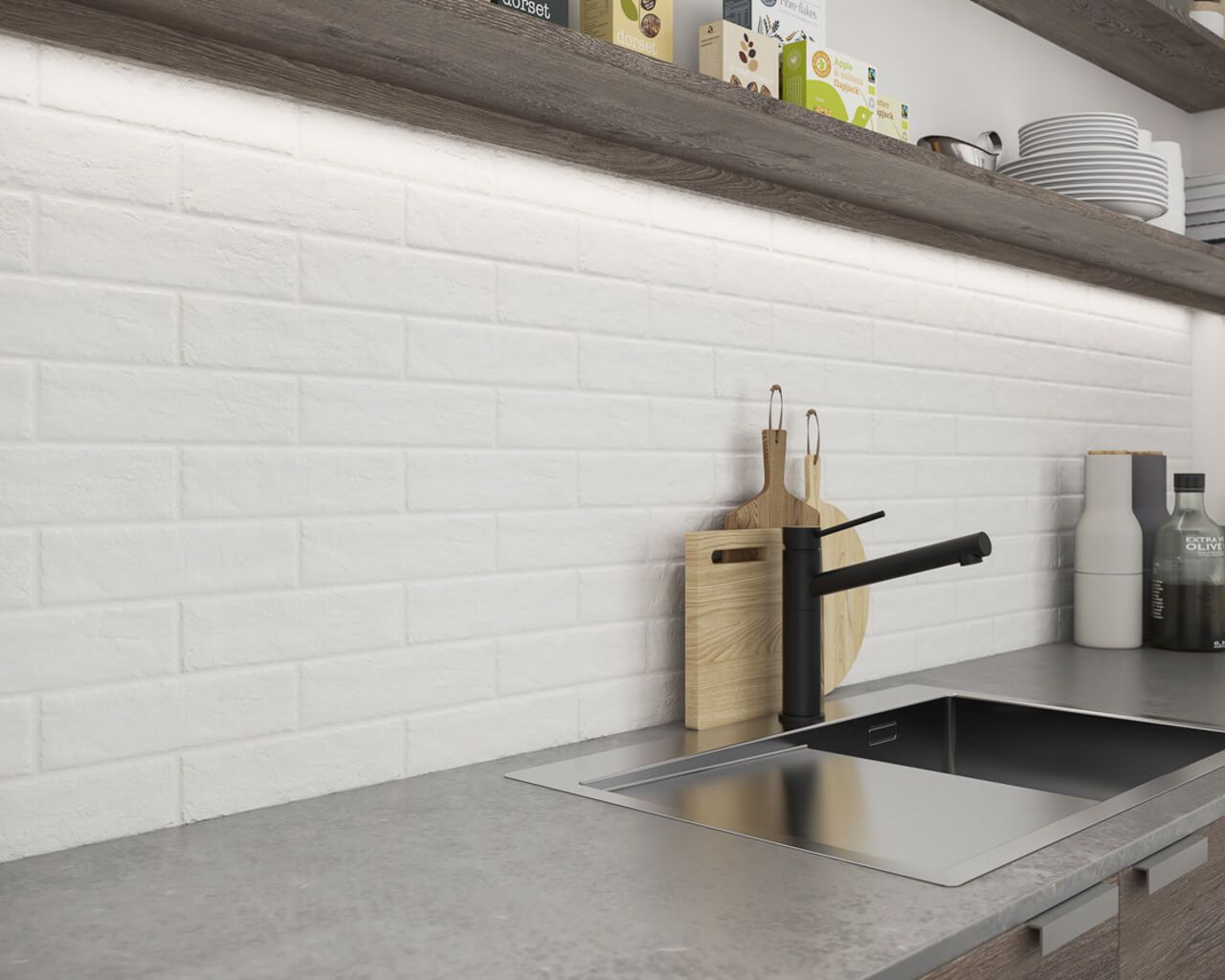 Obkladový Pásek Scandiano Bianco 6,6x24,5