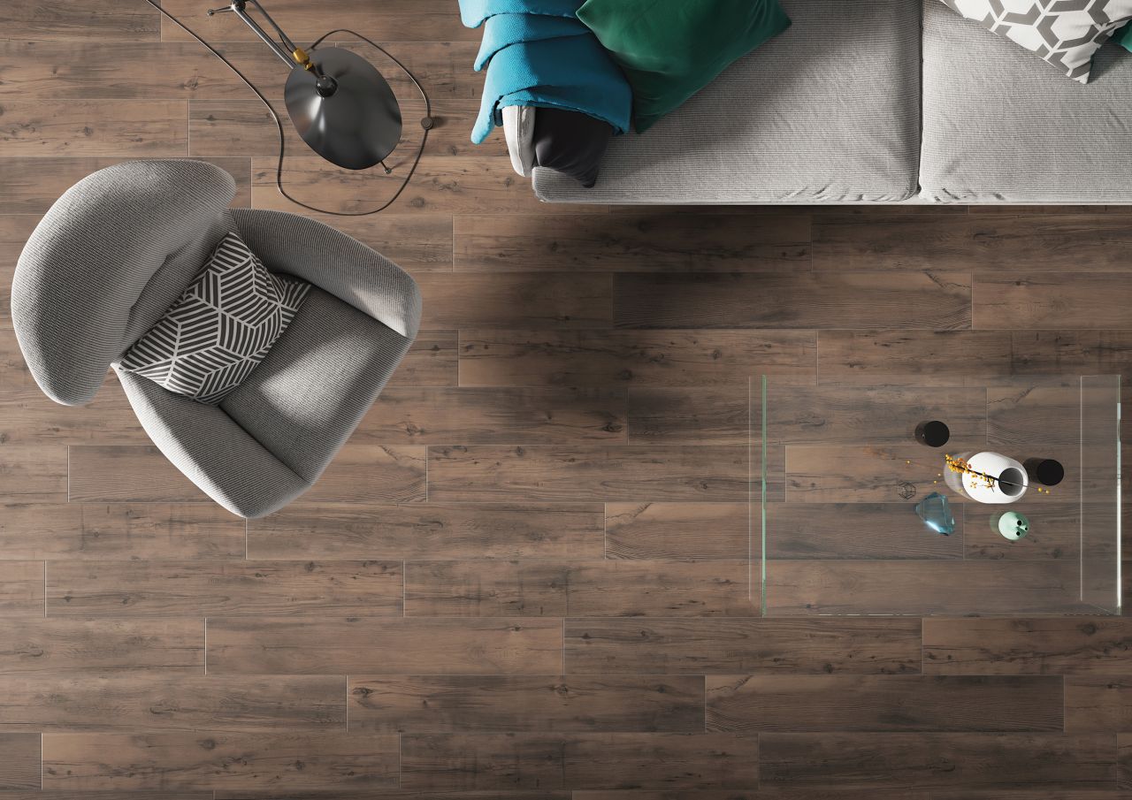 Dlažba Tonella Brown Rektifikovaná 19,3x120,2