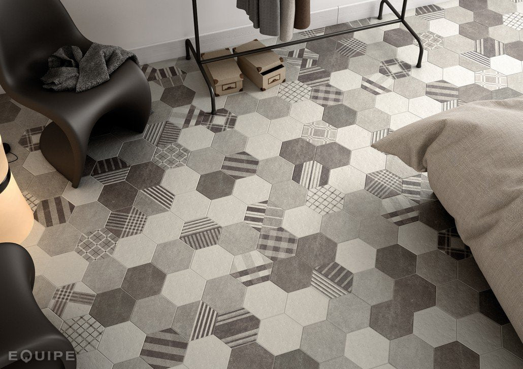 Hexagon Cement Black 17,5x20