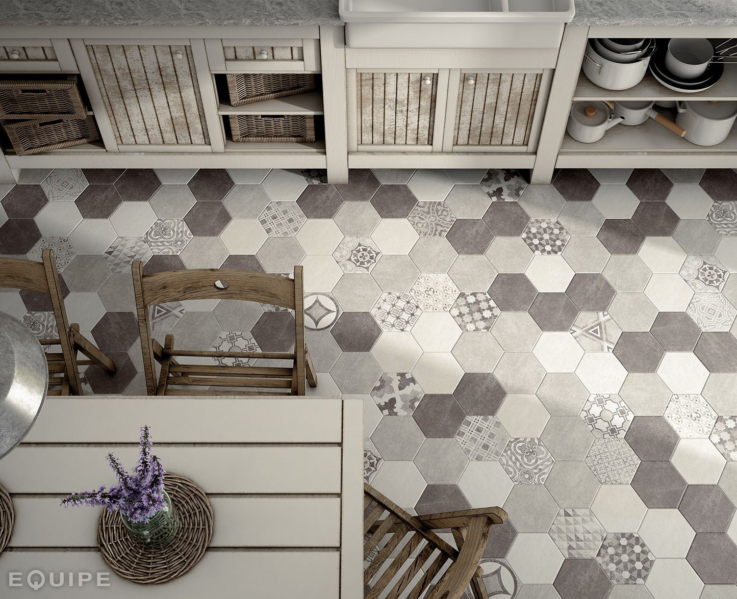 Hexagon Cement Black 17,5x20