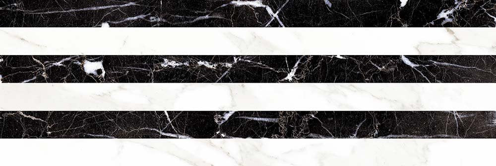 Obklad Carrara Relieve Stripe Albinegro Brillo G 20x60