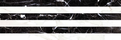 Obklad Carrara Relieve Stripe Albinegro Brillo G 20x60