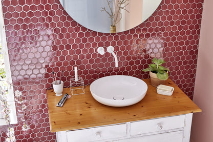 Mozaika Hexagon H HXLA 51 bílá 5,1x5,9 protiskluz mat