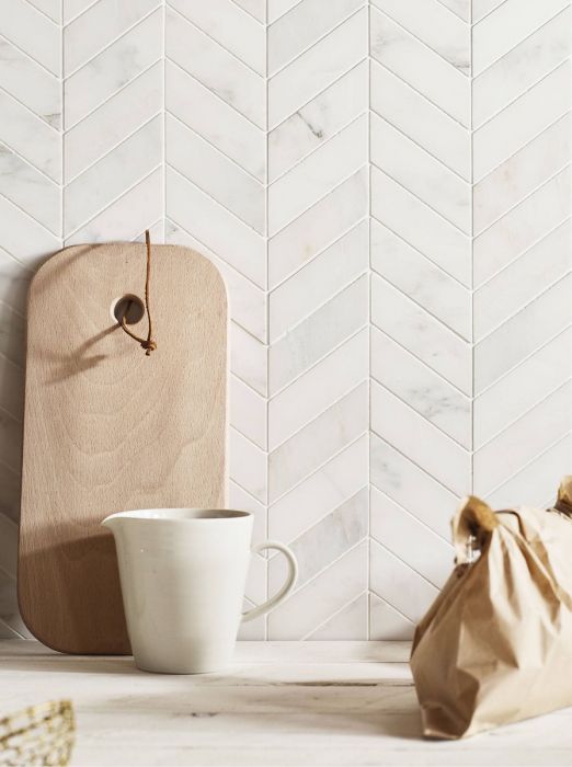 Obklad Chevron Wall White Matt Right 5,2x18,6