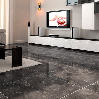 Dlažba Cosmic mramor rektifikovaná black 60x60 lesk