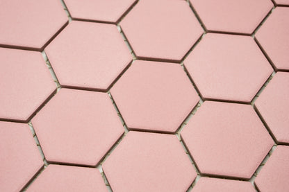 Mozaika Hexagon H HXLA 52 růžová 5,1x5,9 protiskluz mat
