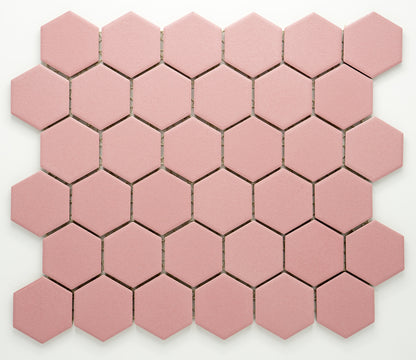 Mozaika Hexagon H HXLA 52 růžová 5,1x5,9 protiskluz mat